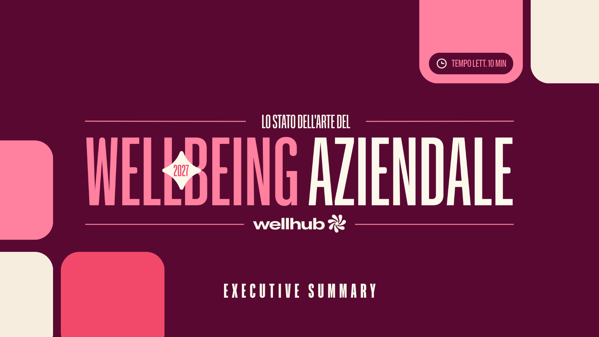 Copertina del report: "Lo stato dell’arte del wellbeing aziendale 2027" — Il vero motore della tua strategia IA sono le persone